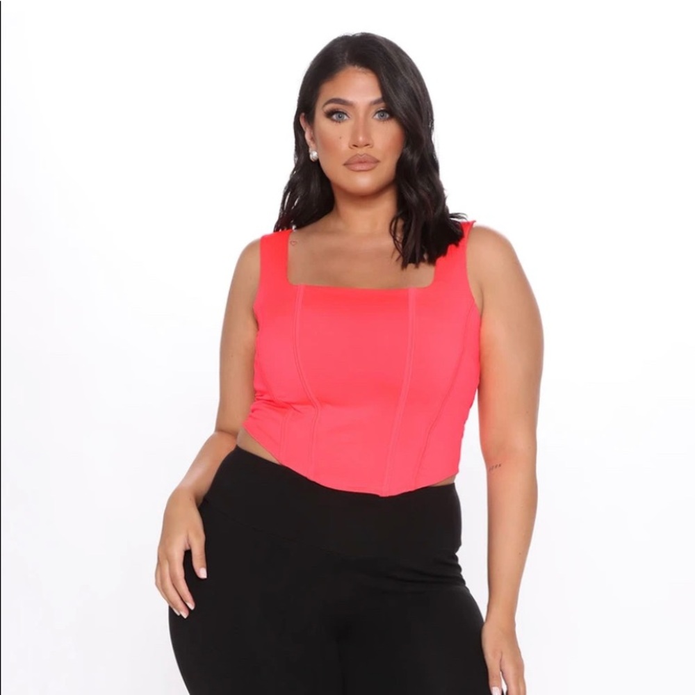 Neon pink crop top